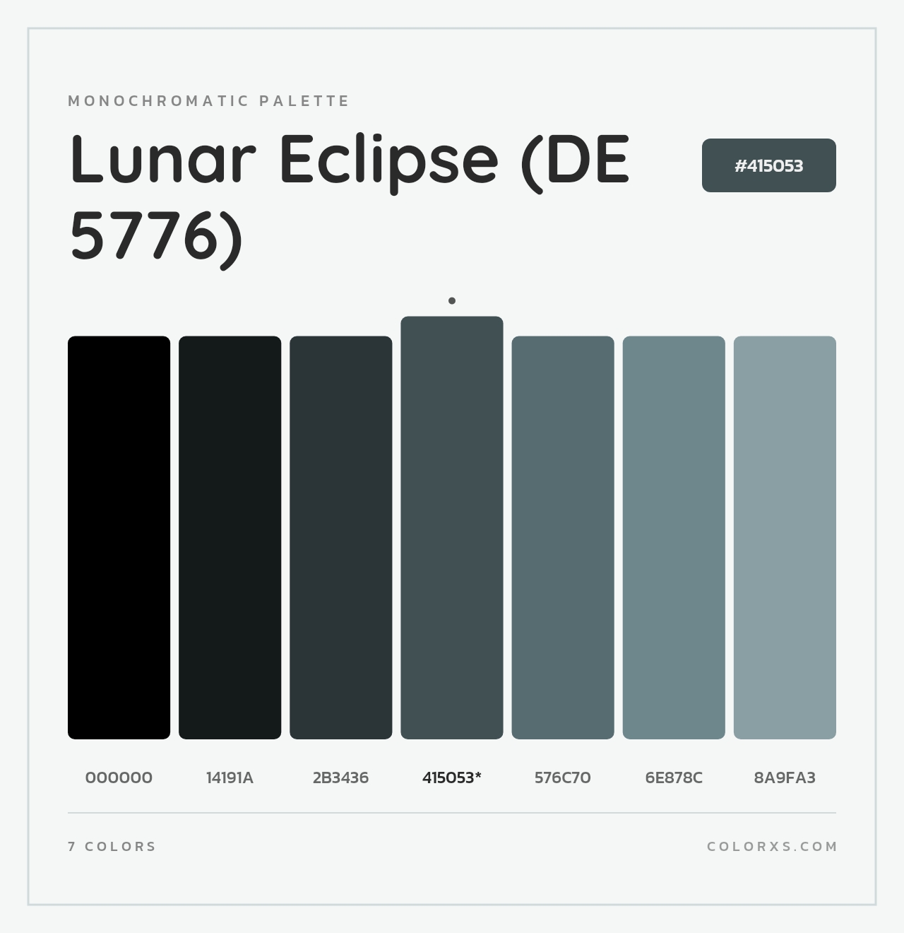 Lunar Eclipse (DE 5776) - Monochromatic Color Palette