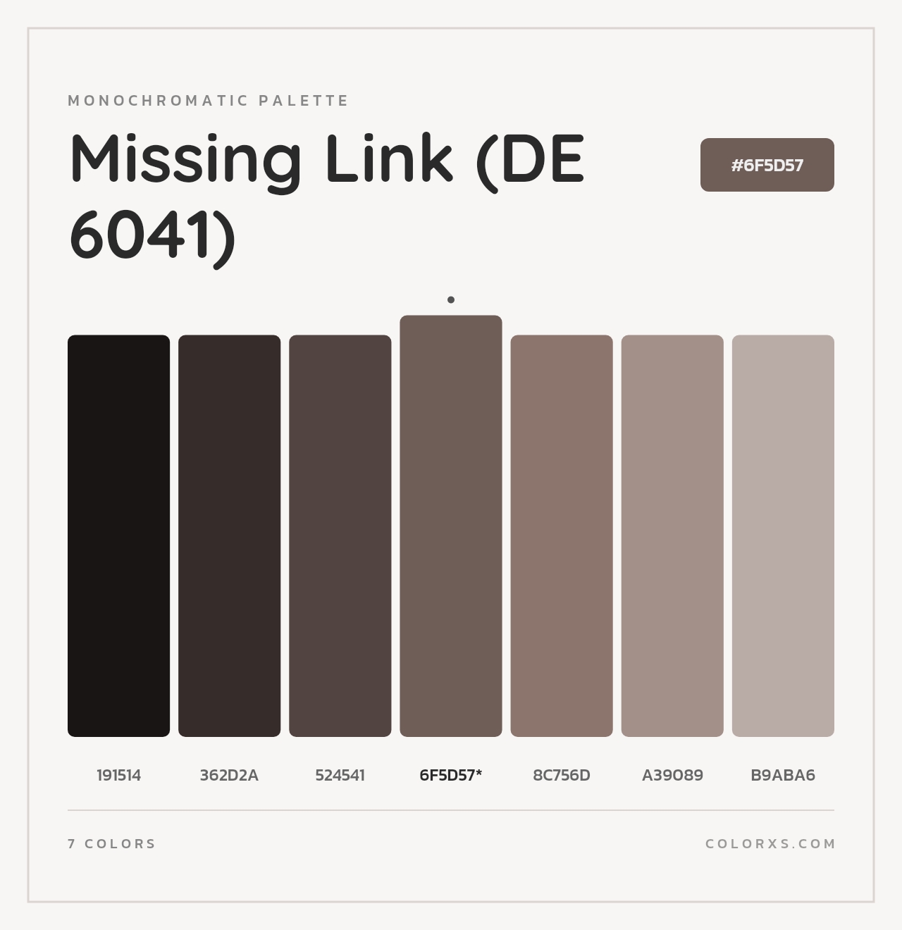 Missing Link (DE 6041) - Monochromatic Color Palette