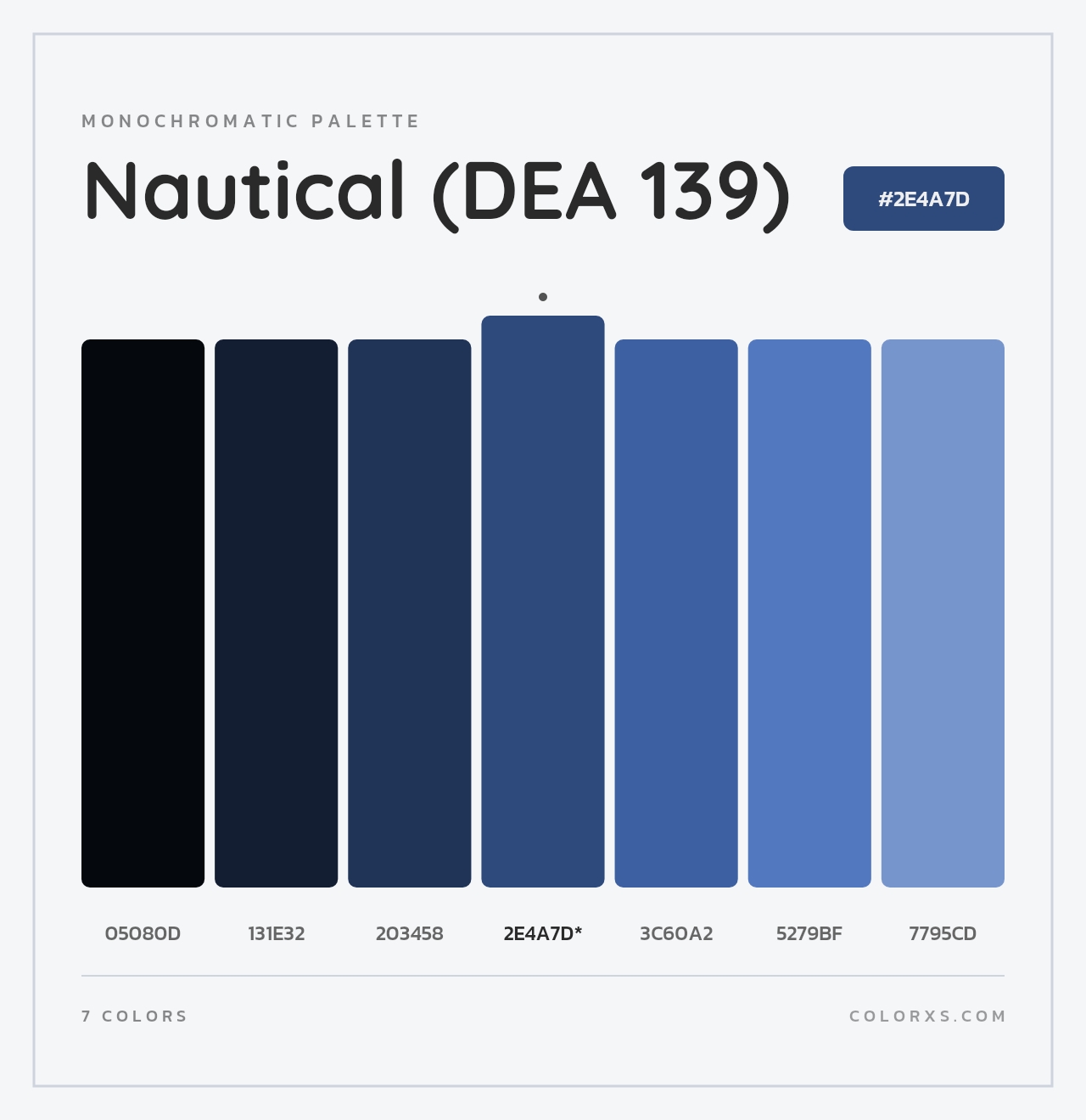 Nautical (DEA 139) - Monochromatic Color Palette