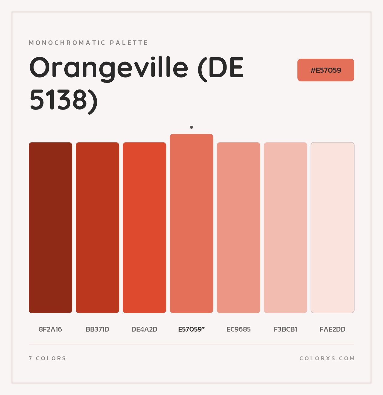 Orangeville (DE 5138) - Monochromatic Color Palette