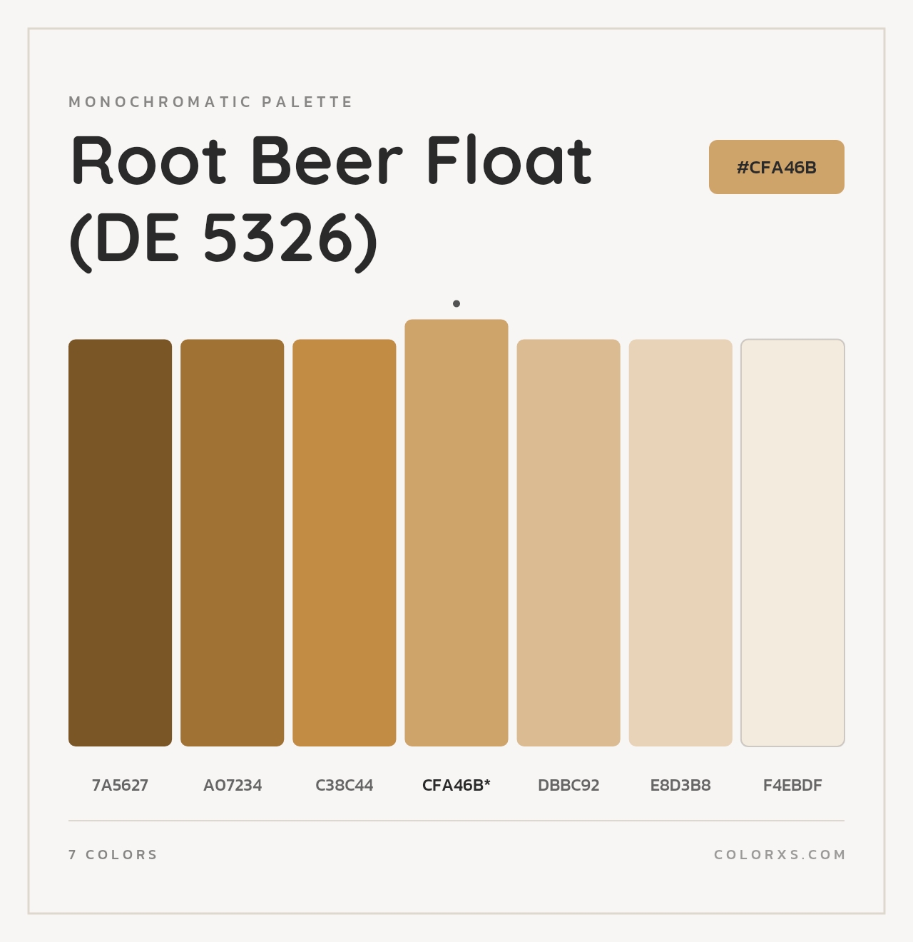 Root Beer Float (DE 5326) - Monochromatic Color Palette