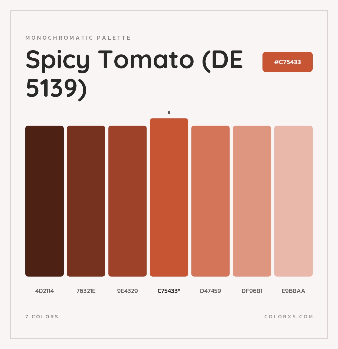Spicy Tomato (DE 5139) - Monochromatic Color Palette