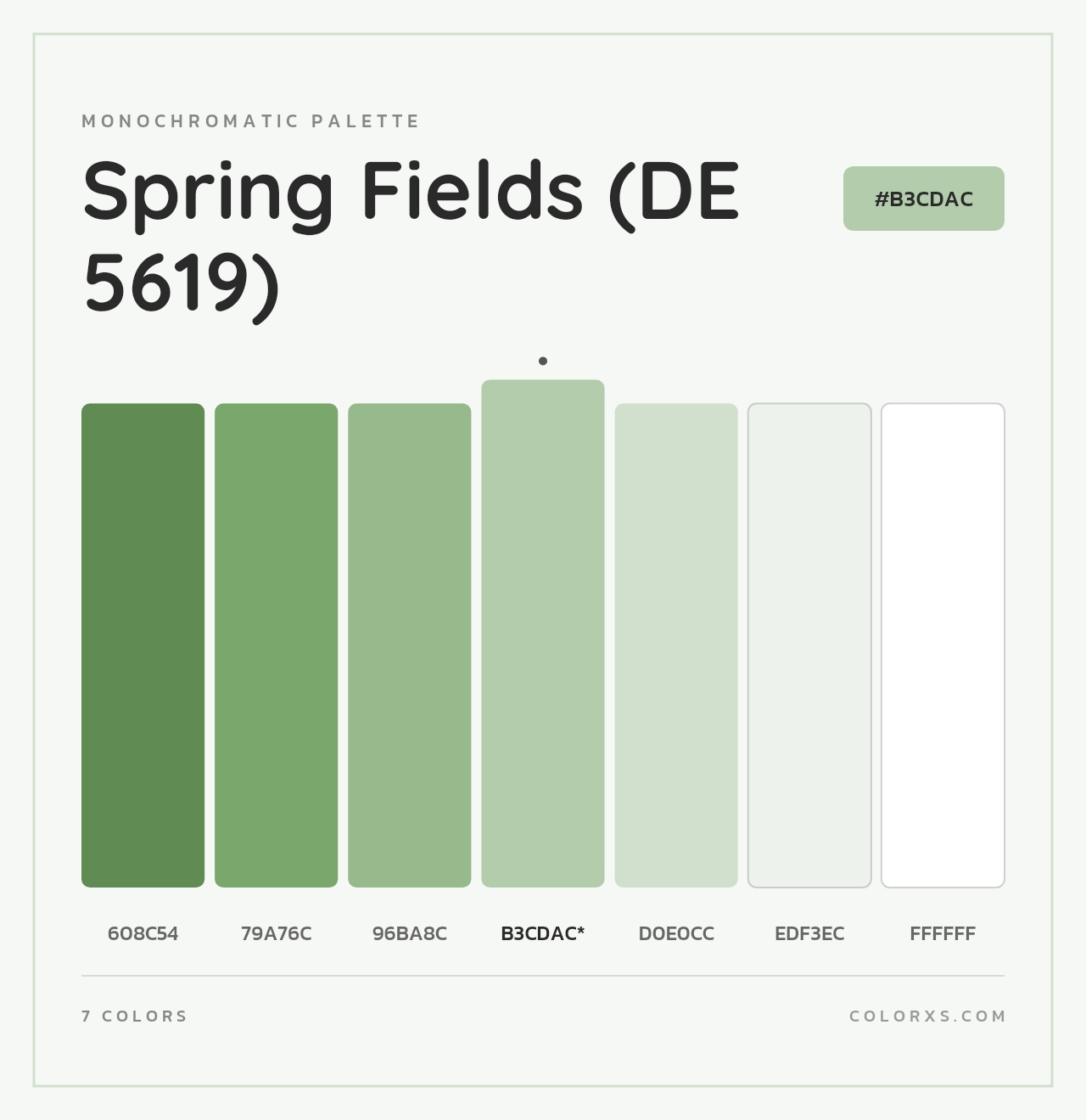 Spring Fields (DE 5619) - Monochromatic Color Palette