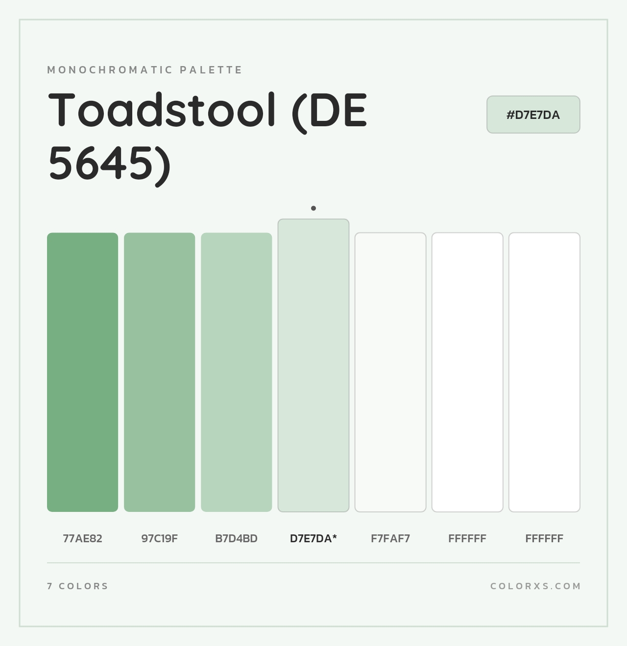Toadstool (DE 5645) - Monochromatic Color Palette