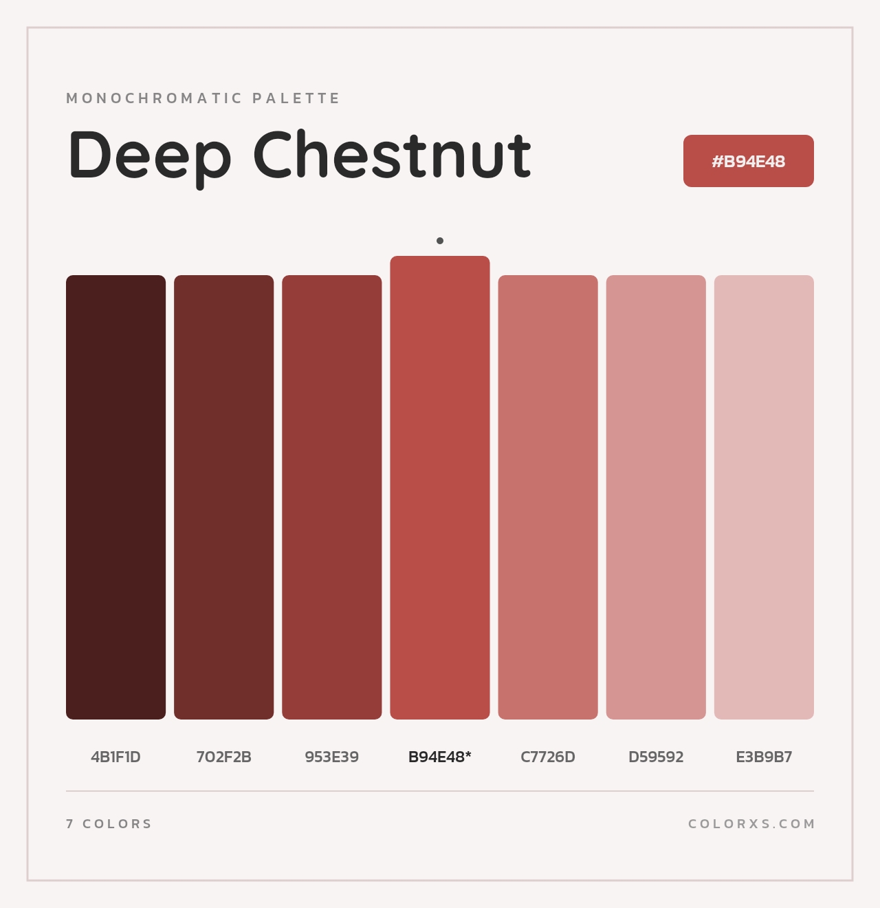 Deep Chestnut - Monochromatic Color Palette