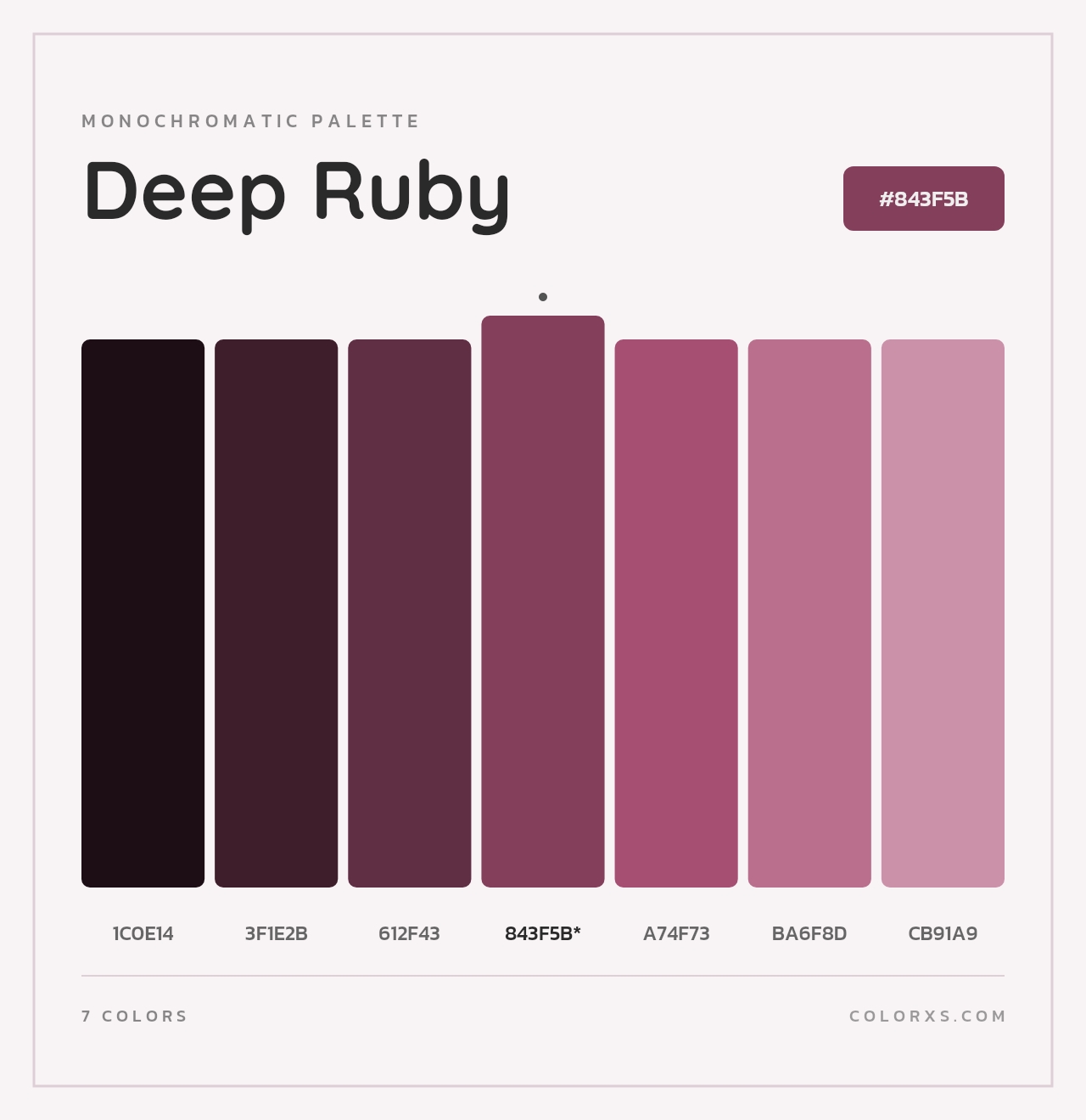 Deep Ruby - Monochromatic Color Palette