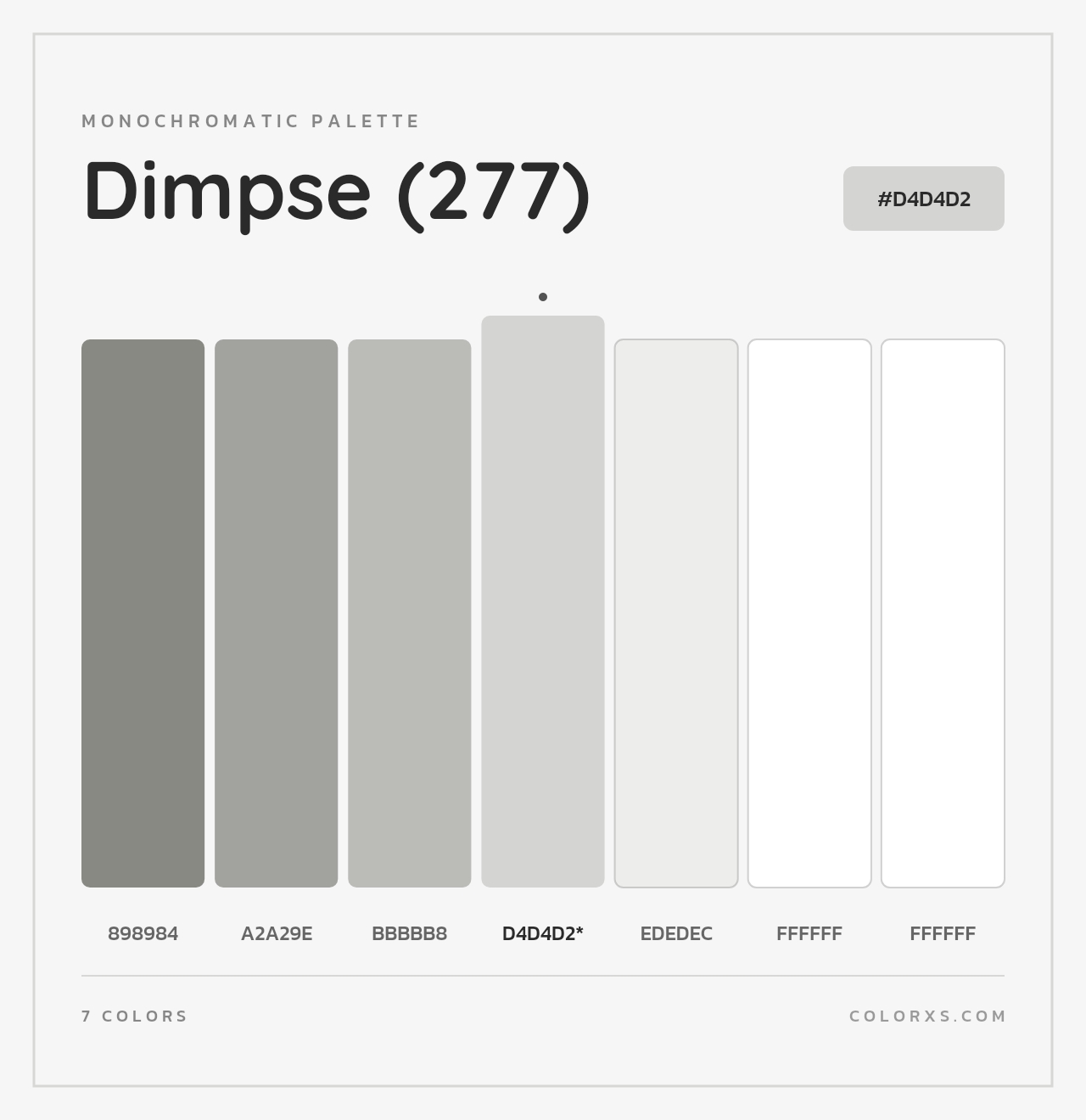 Dimpse (277) - Monochromatic Color Palette