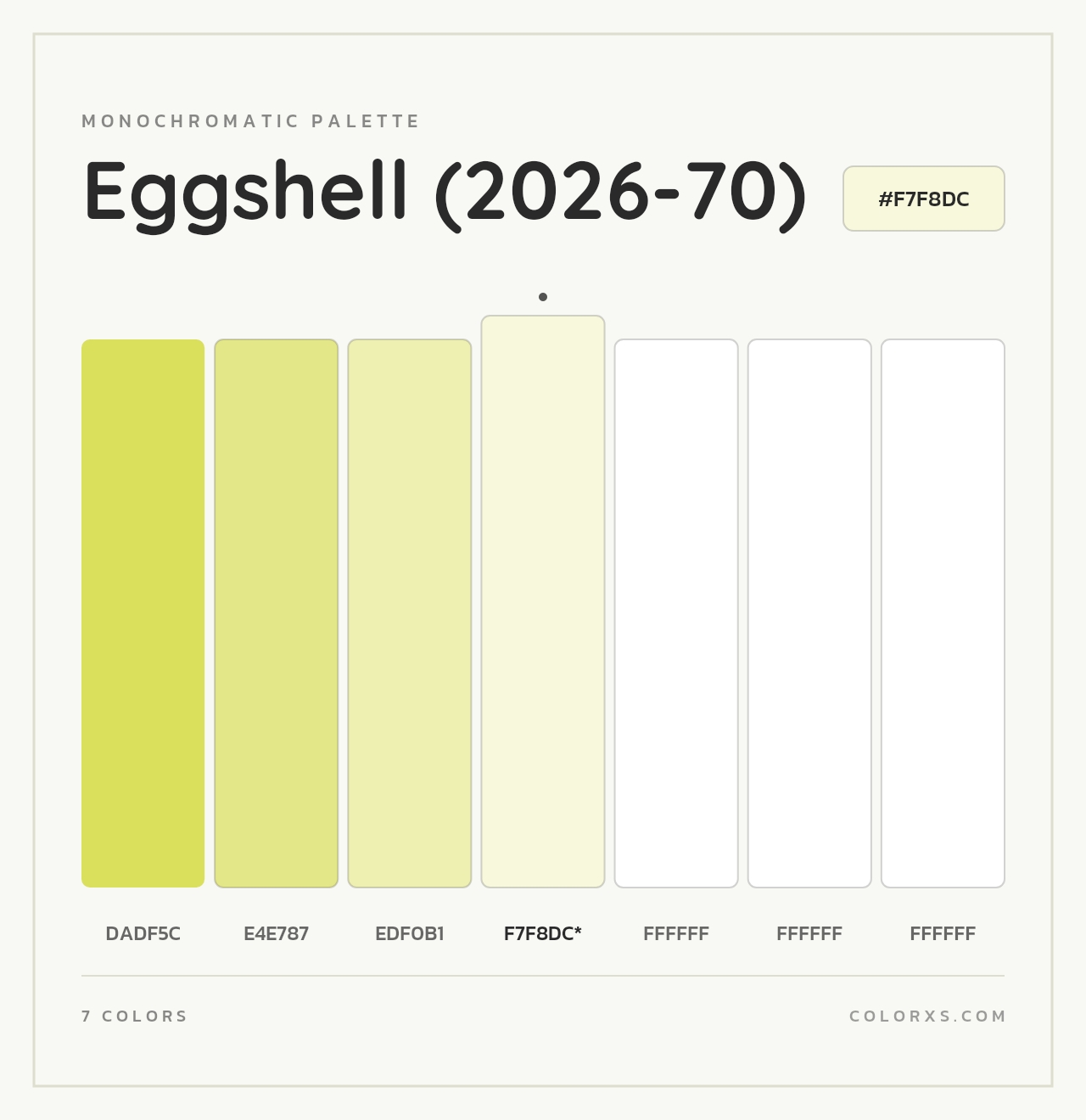 Eggshell (2026-70) - Monochromatic Color Palette
