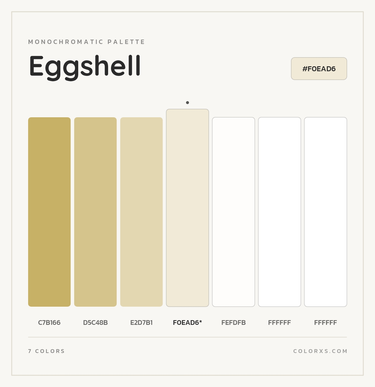 Eggshell - Monochromatic Color Palette