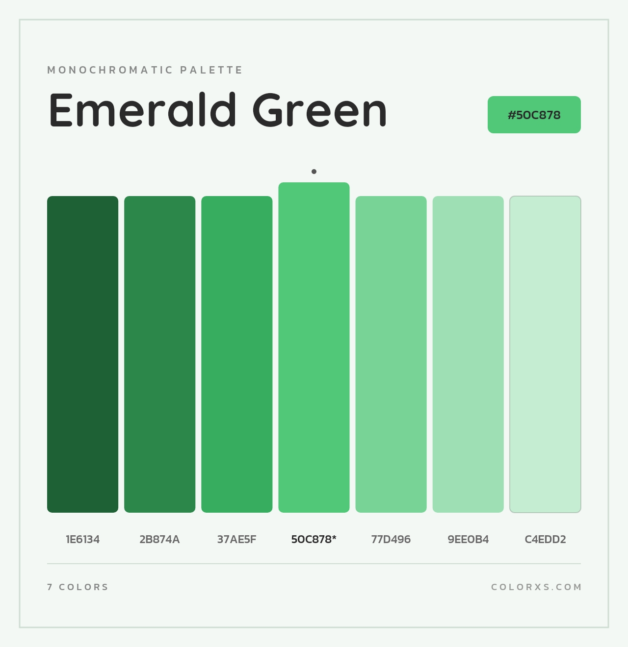 Emerald Green - Monochromatic Color Palette