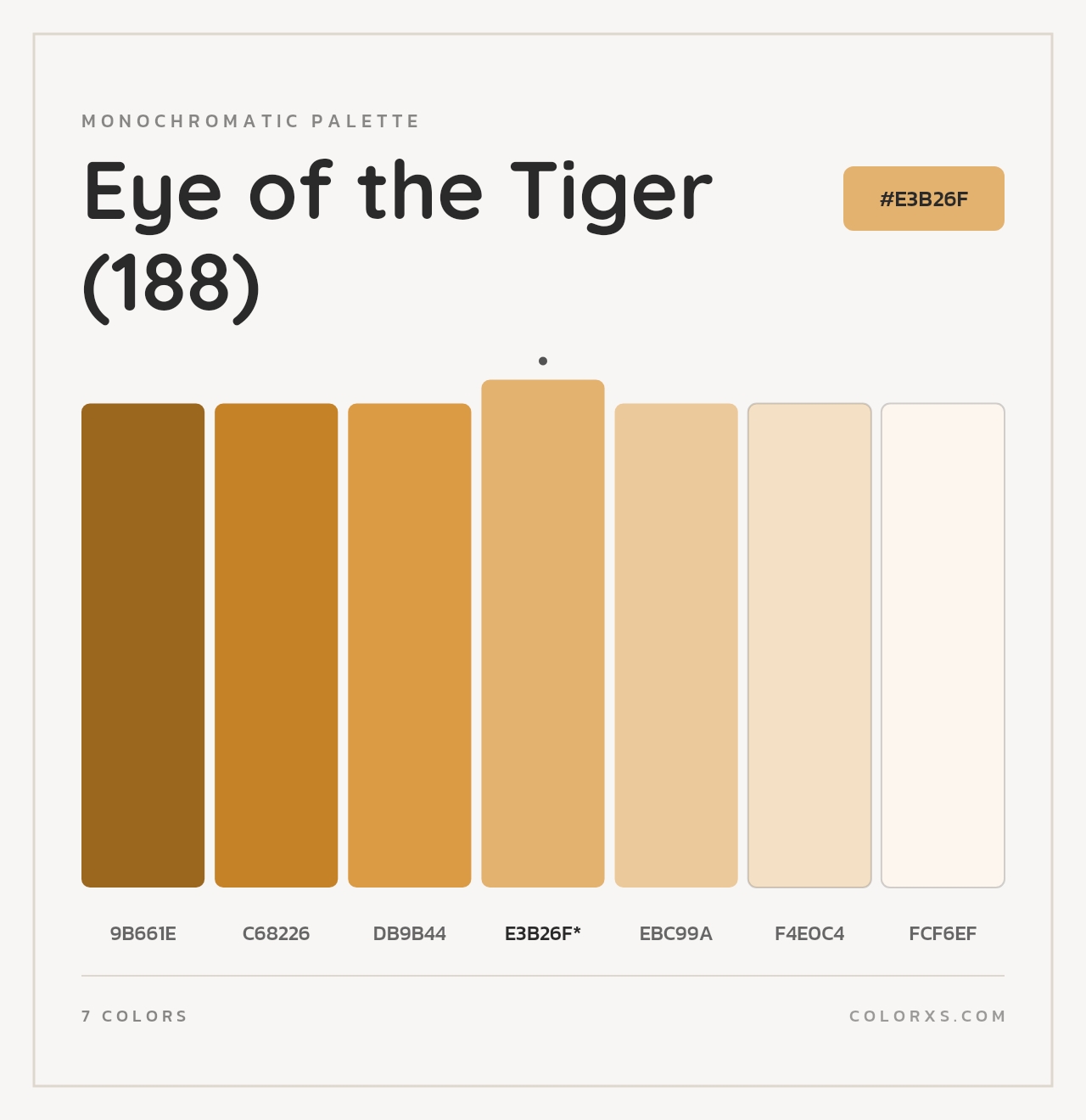 Eye of the Tiger (188) - Monochromatic Color Palette