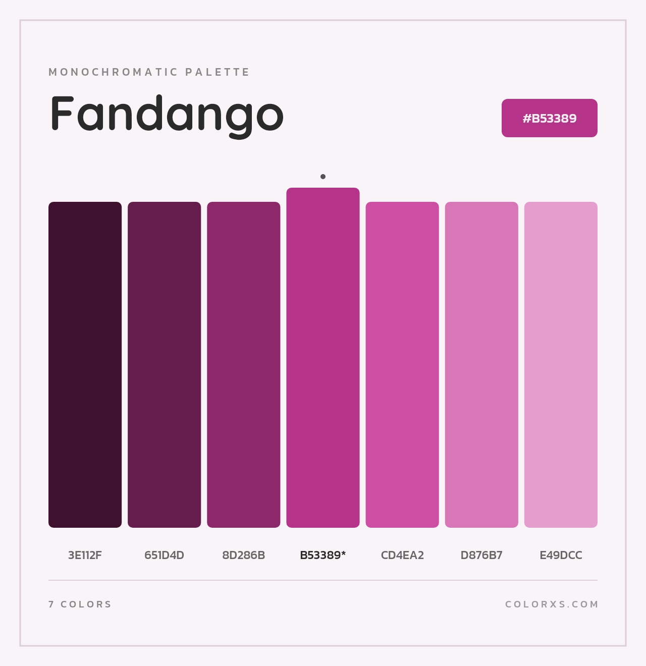 Fandango - Monochromatic Color Palette