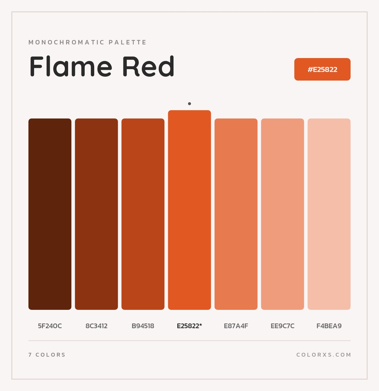 Flame Red - Monochromatic Color Palette