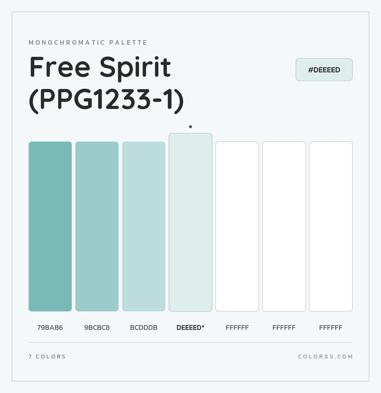 Free Spirit (PPG1233-1) - Monochromatic Color Palette