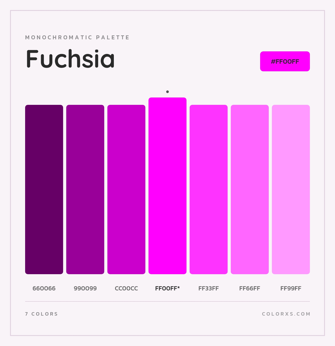 Fuchsia - Monochromatic Color Palette