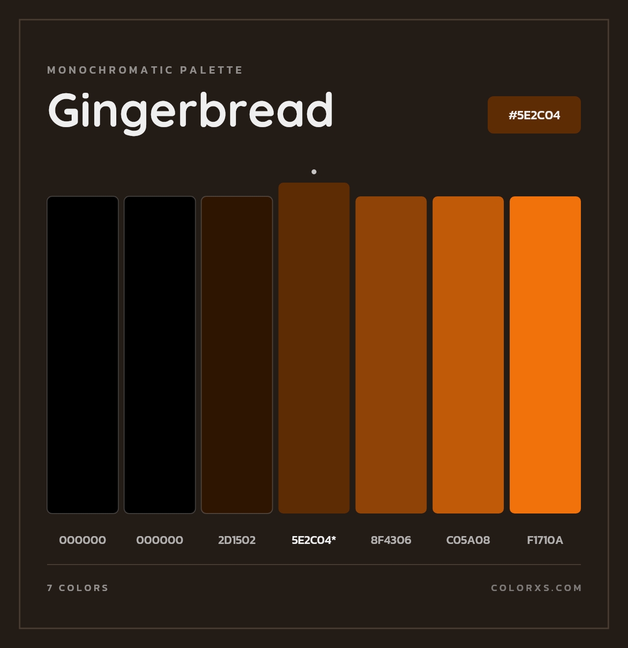 Gingerbread - Monochromatic Color Palette