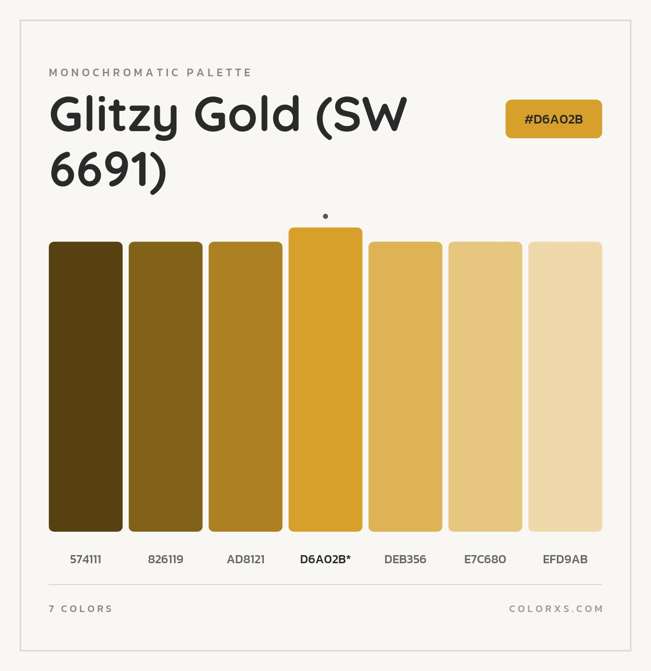 Glitzy Gold (SW 6691) - Monochromatic Color Palette