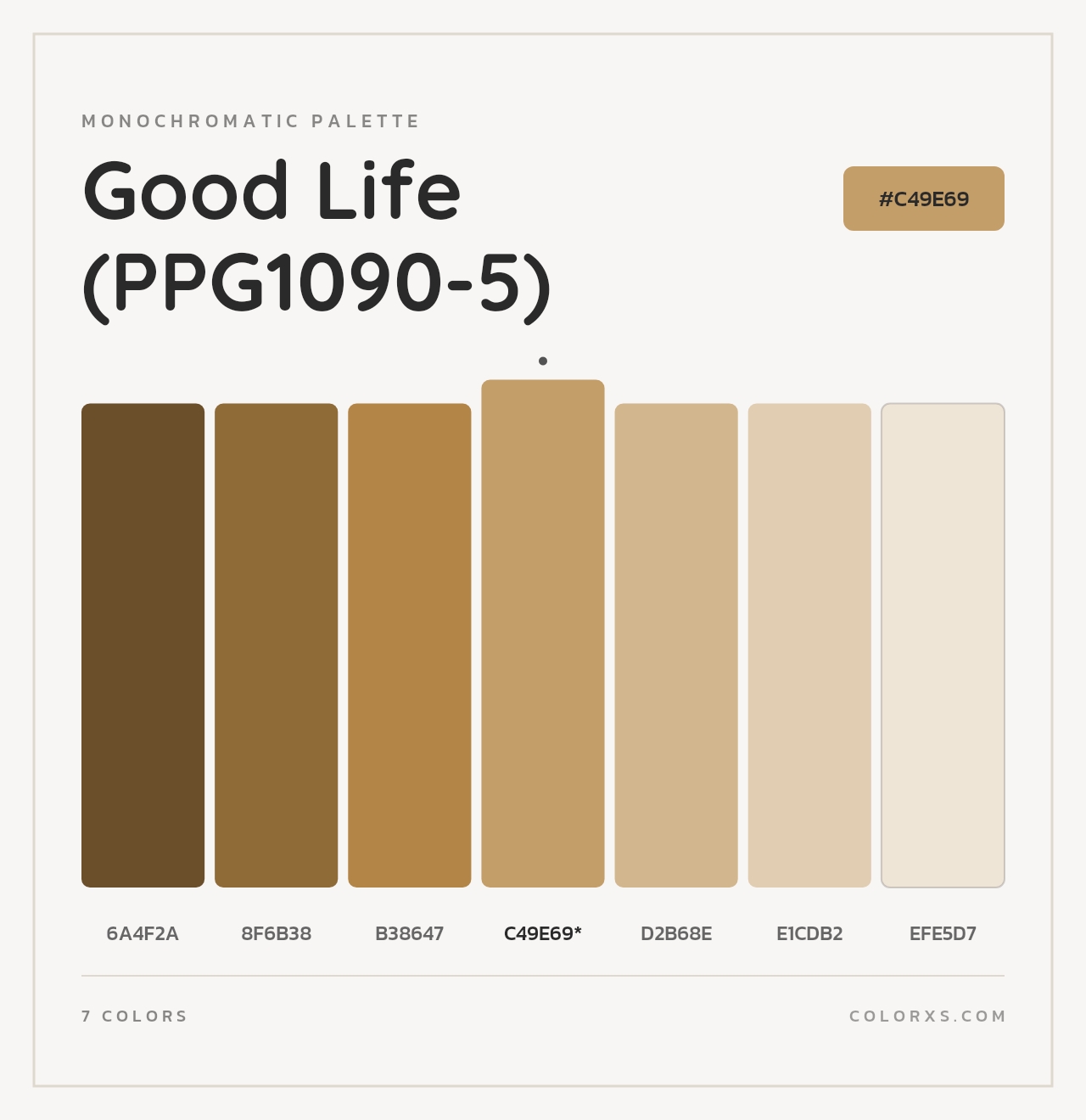 Good Life (PPG1090-5) - Monochromatic Color Palette