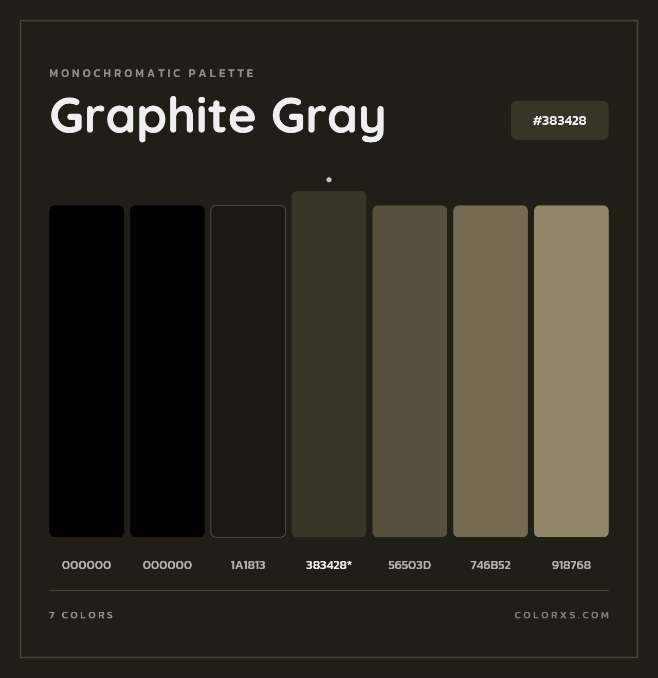 Graphite Gray - Monochromatic Color Palette