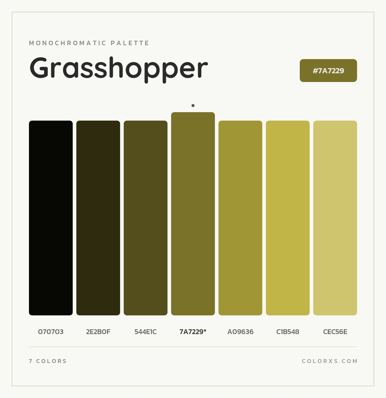Grasshopper - Monochromatic Color Palette