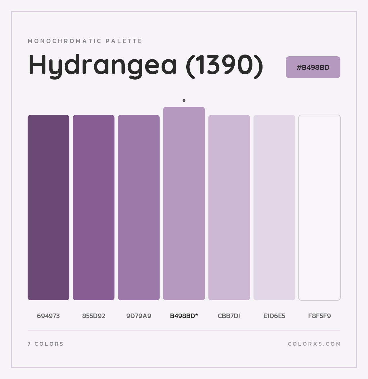 Hydrangea (1390) - Monochromatic Color Palette