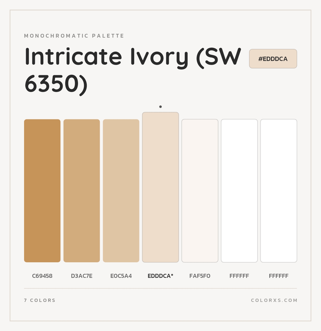 Intricate Ivory (SW 6350) - Monochromatic Color Palette