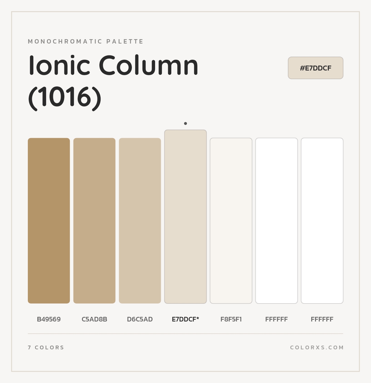 Ionic Column (1016) - Monochromatic Color Palette