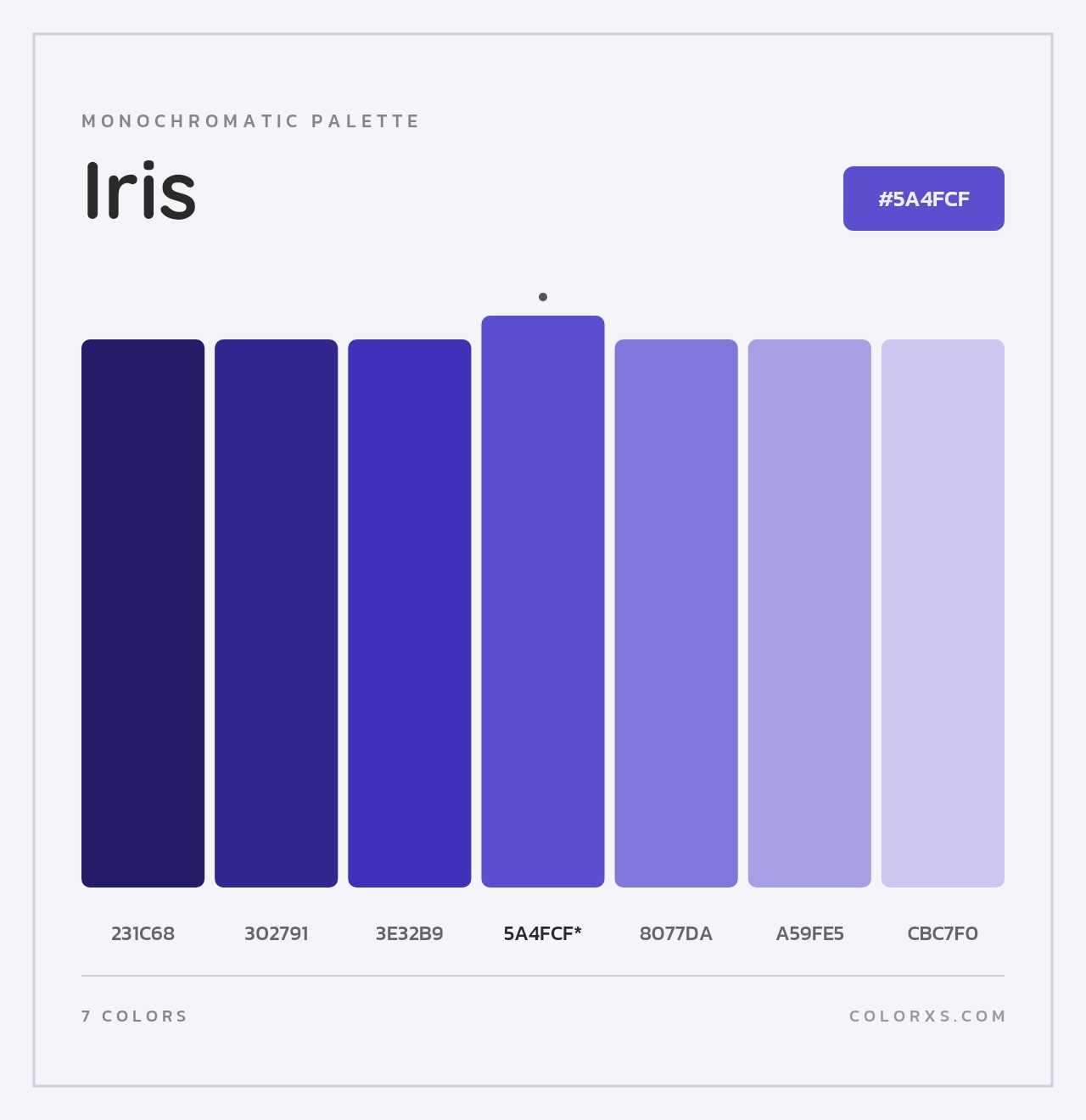 Iris - Monochromatic Color Palette