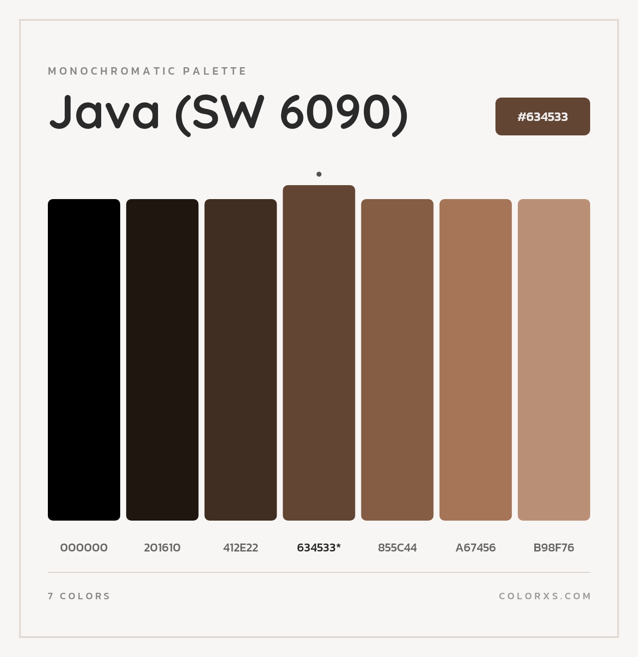 Java (SW 6090) - Monochromatic Color Palette