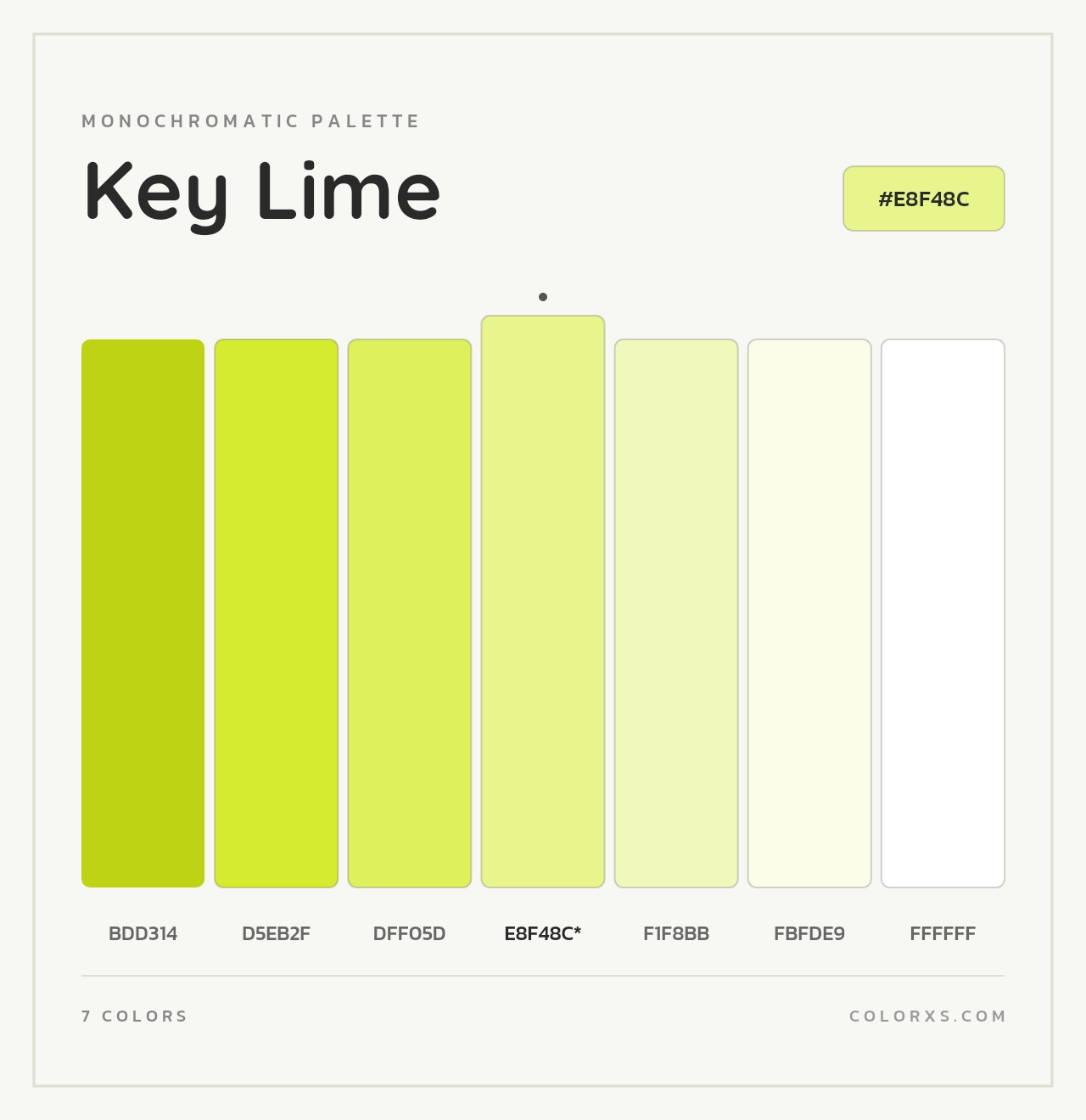 Key Lime - Monochromatic Color Palette