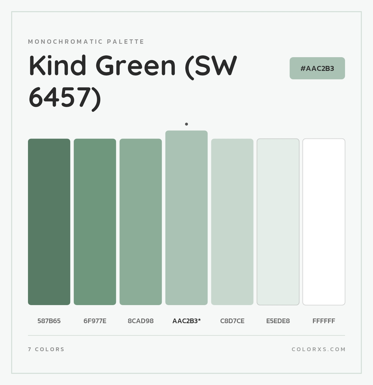 Kind Green (SW 6457) - Monochromatic Color Palette
