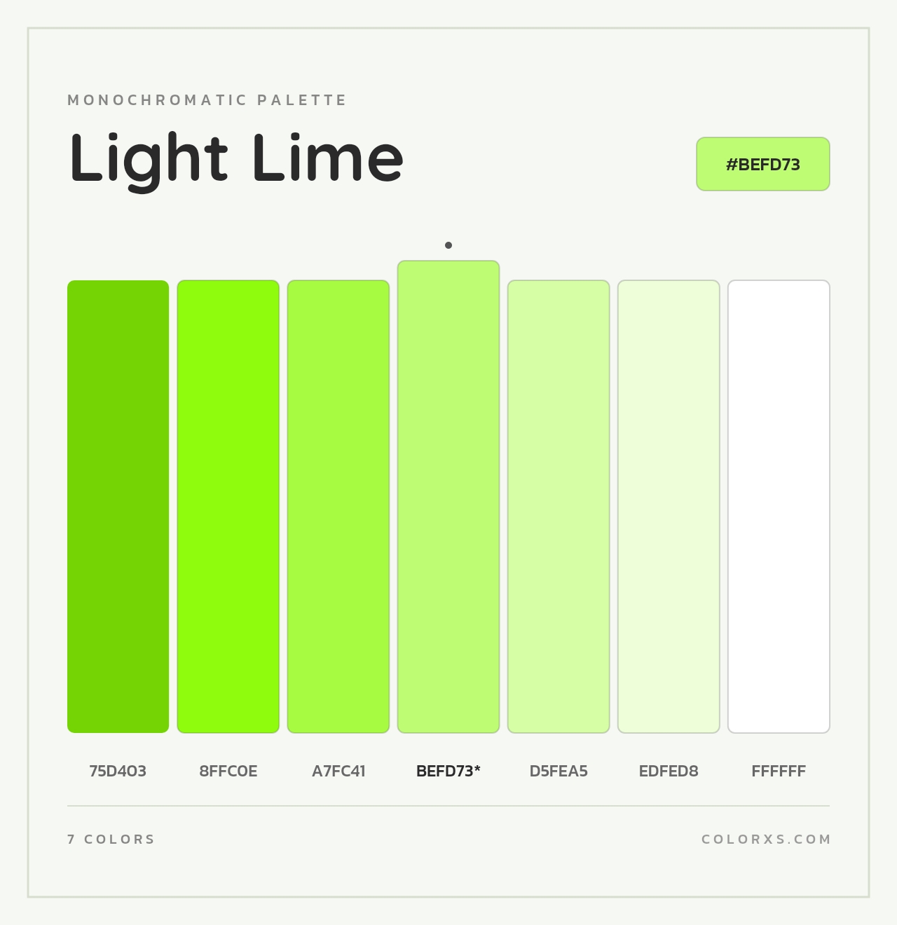 Light Lime - Monochromatic Color Palette