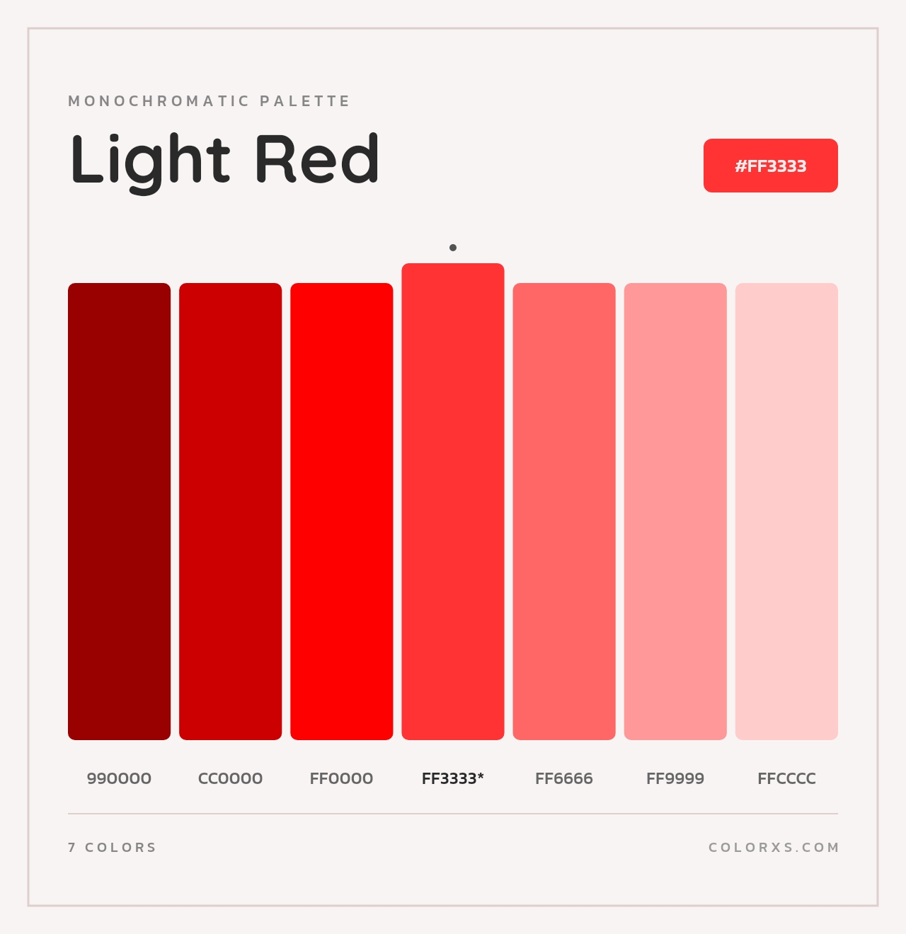 Light Red - Monochromatic Color Palette