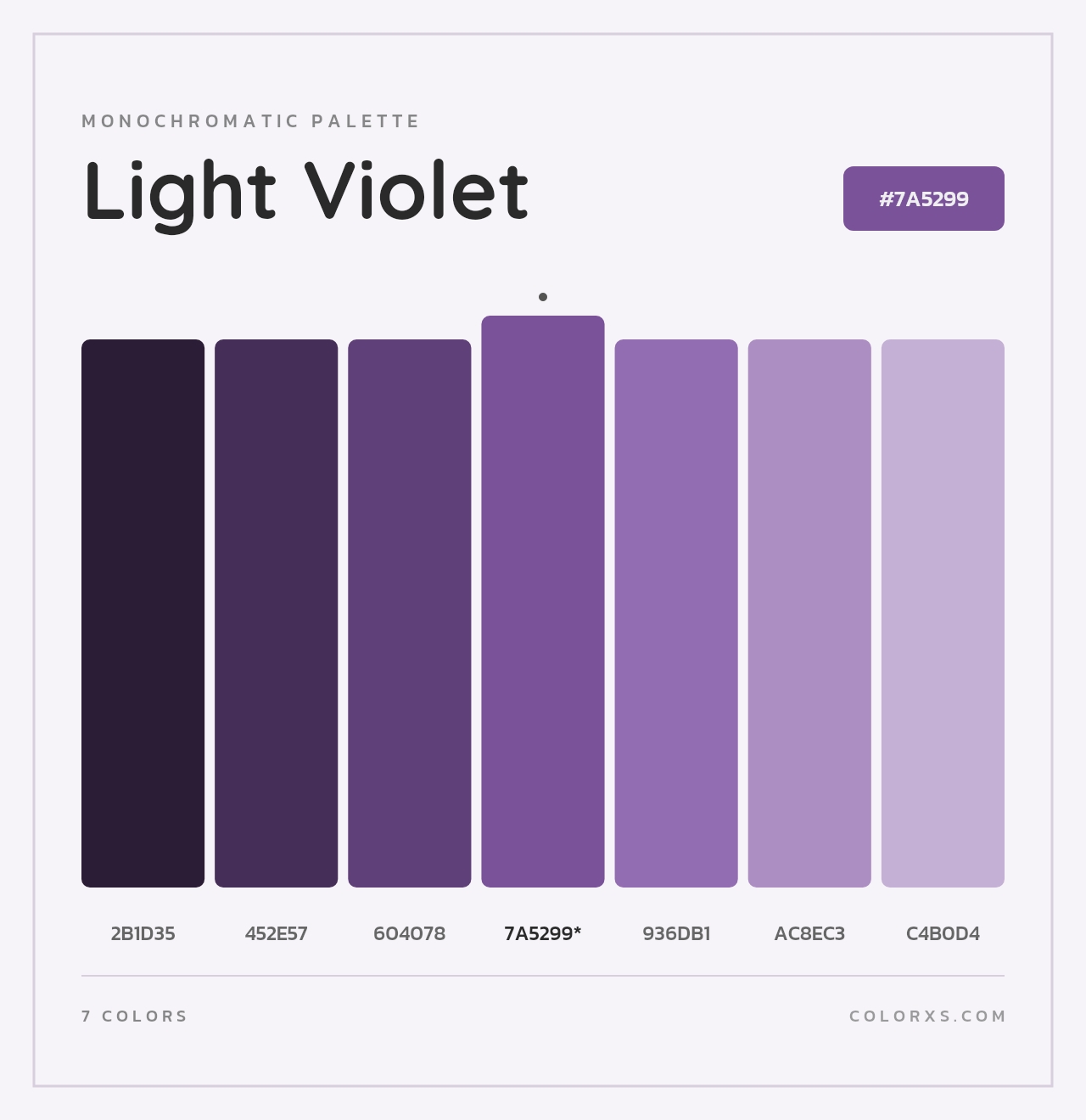 Light Violet - Monochromatic Color Palette