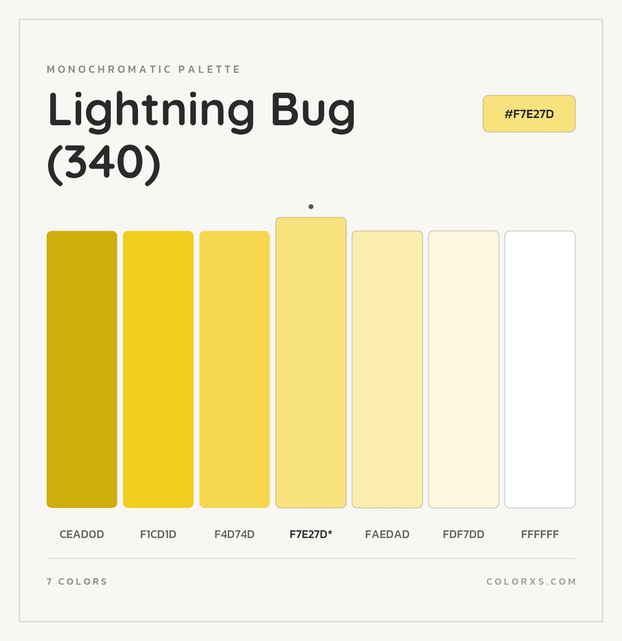 Lightning Bug (340) - Monochromatic Color Palette