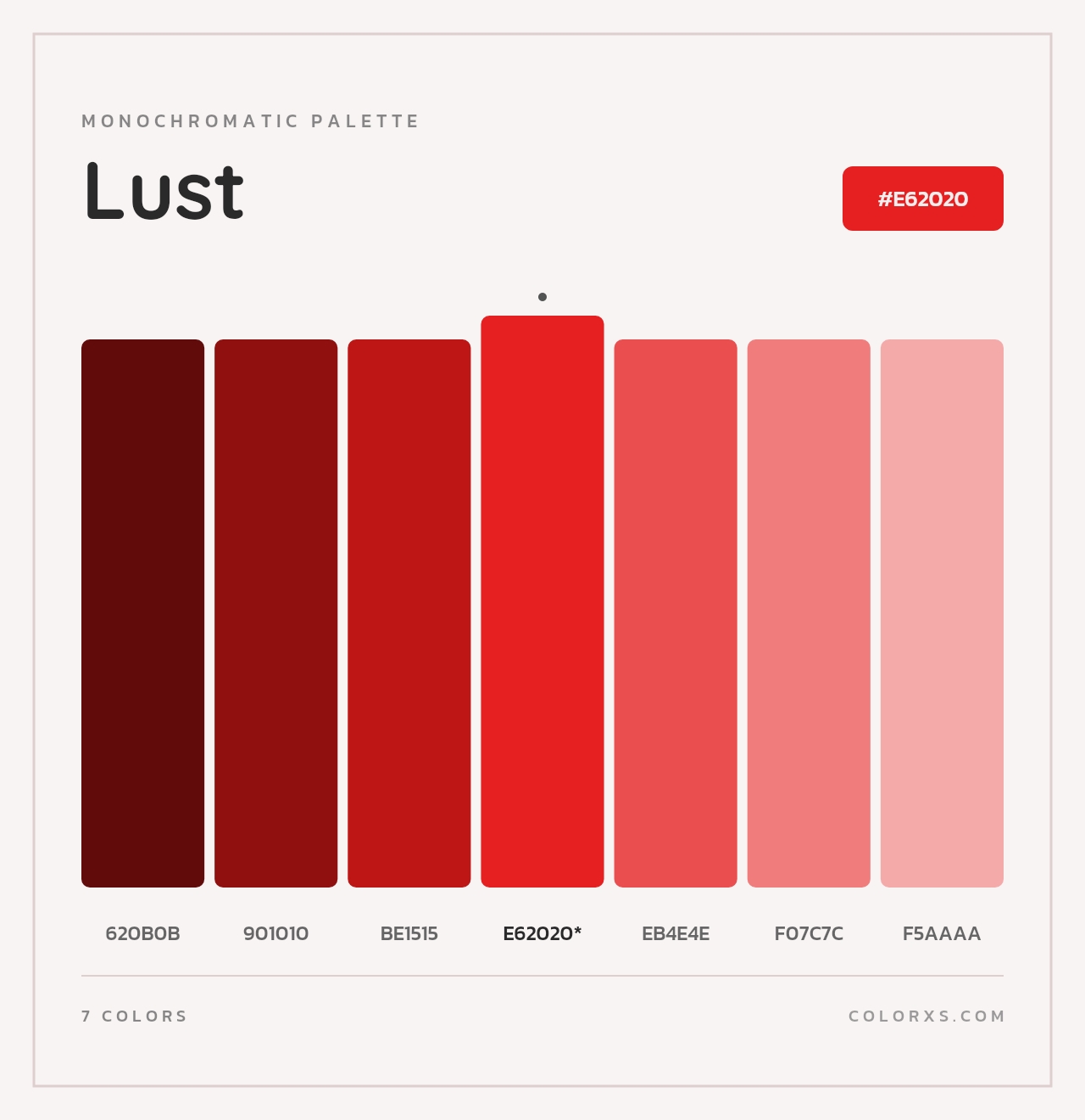 Lust - Monochromatic Color Palette