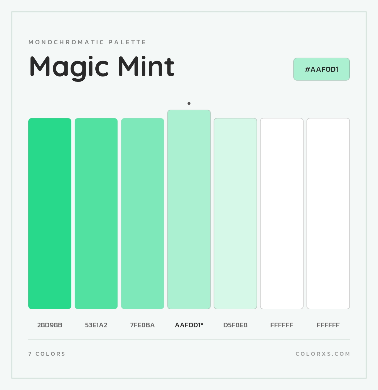 Magic Mint - Monochromatic Color Palette