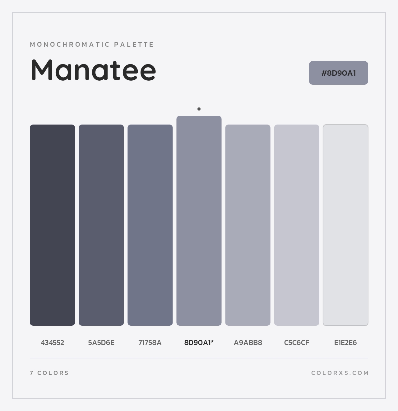 Manatee - Monochromatic Color Palette