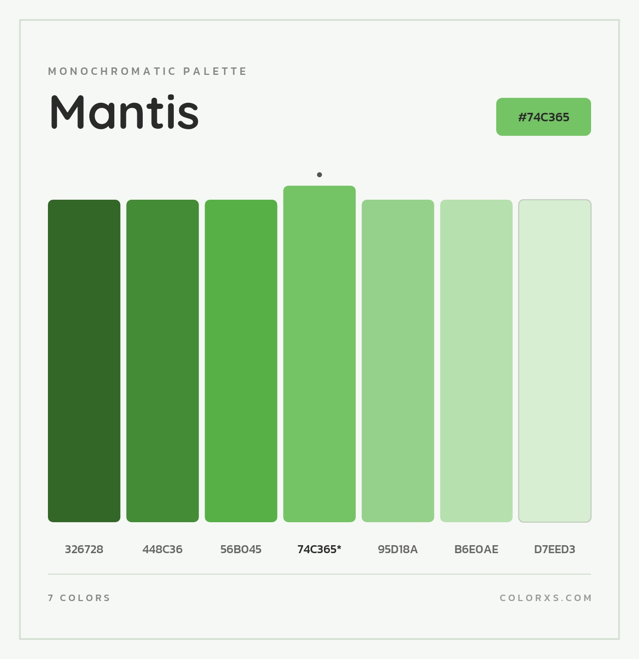 Mantis - Monochromatic Color Palette