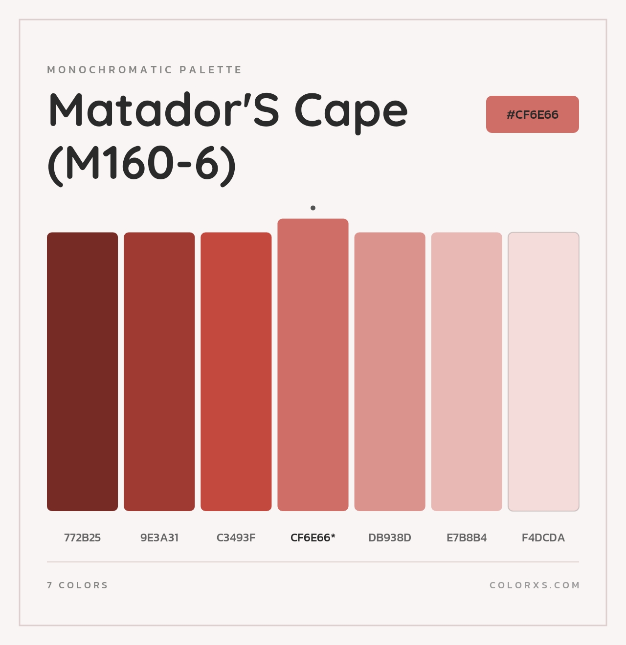 Matador'S Cape (M160-6) - Monochromatic Color Palette