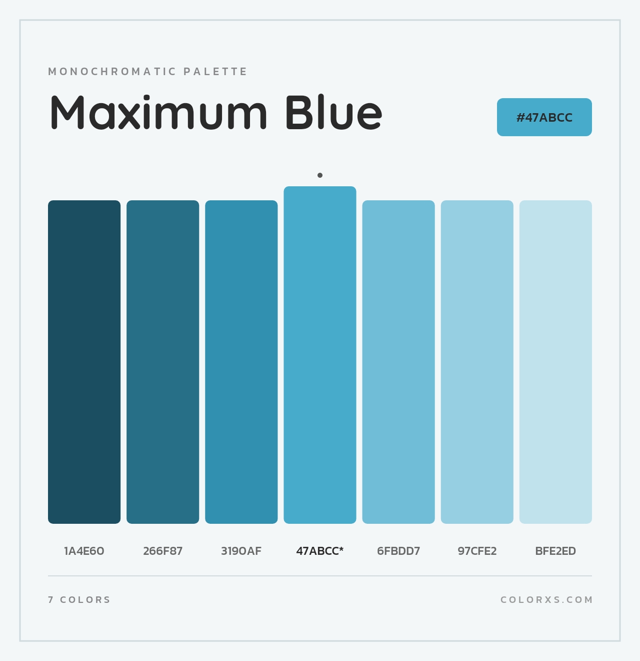 Maximum Blue - Monochromatic Color Palette