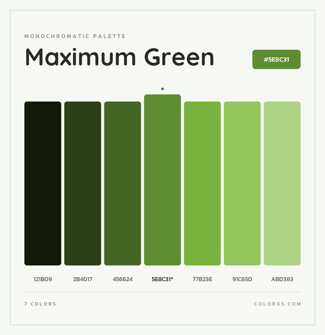 Maximum Green - Monochromatic Color Palette