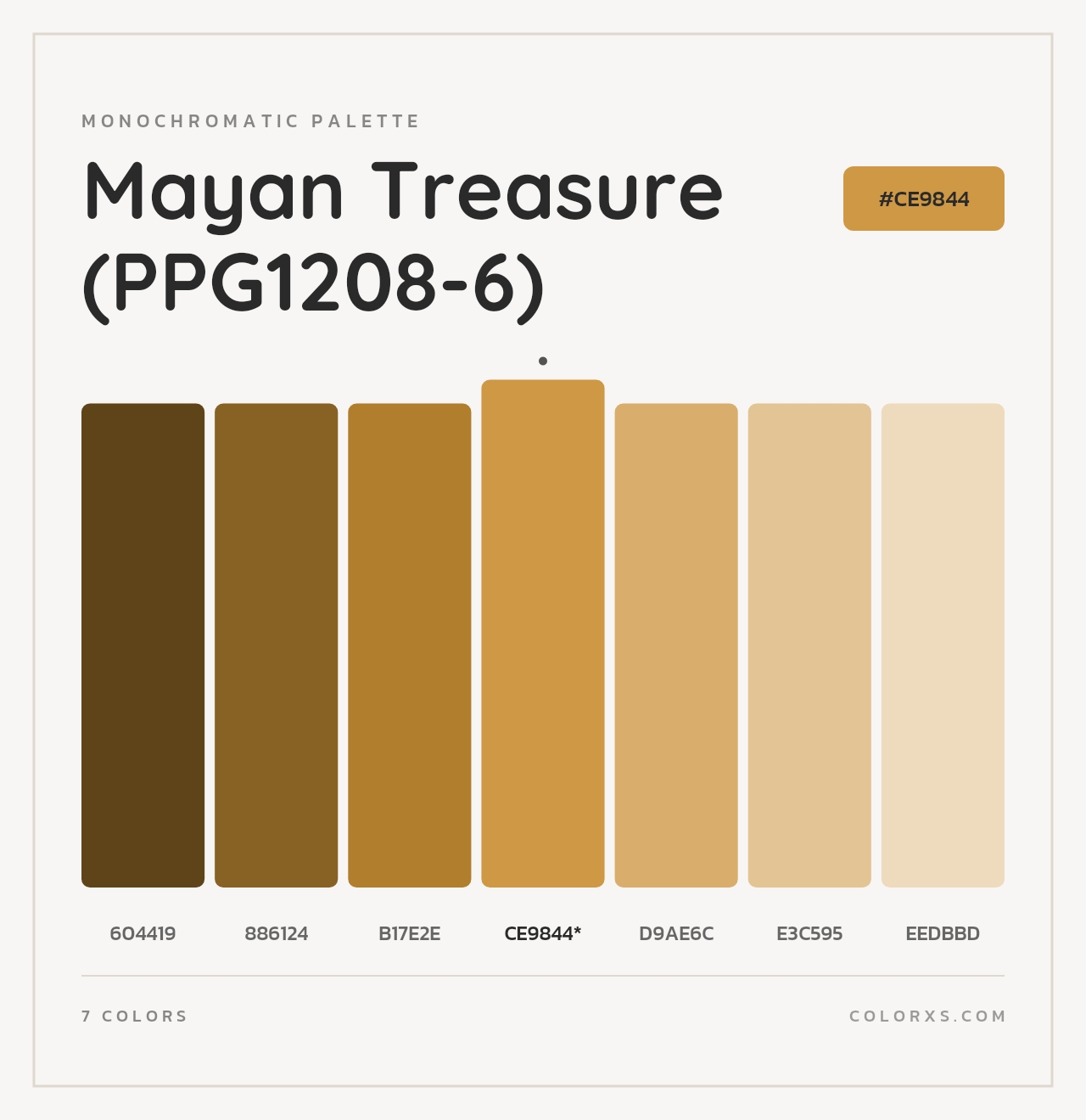 Mayan Treasure (PPG1208-6) - Monochromatic Color Palette