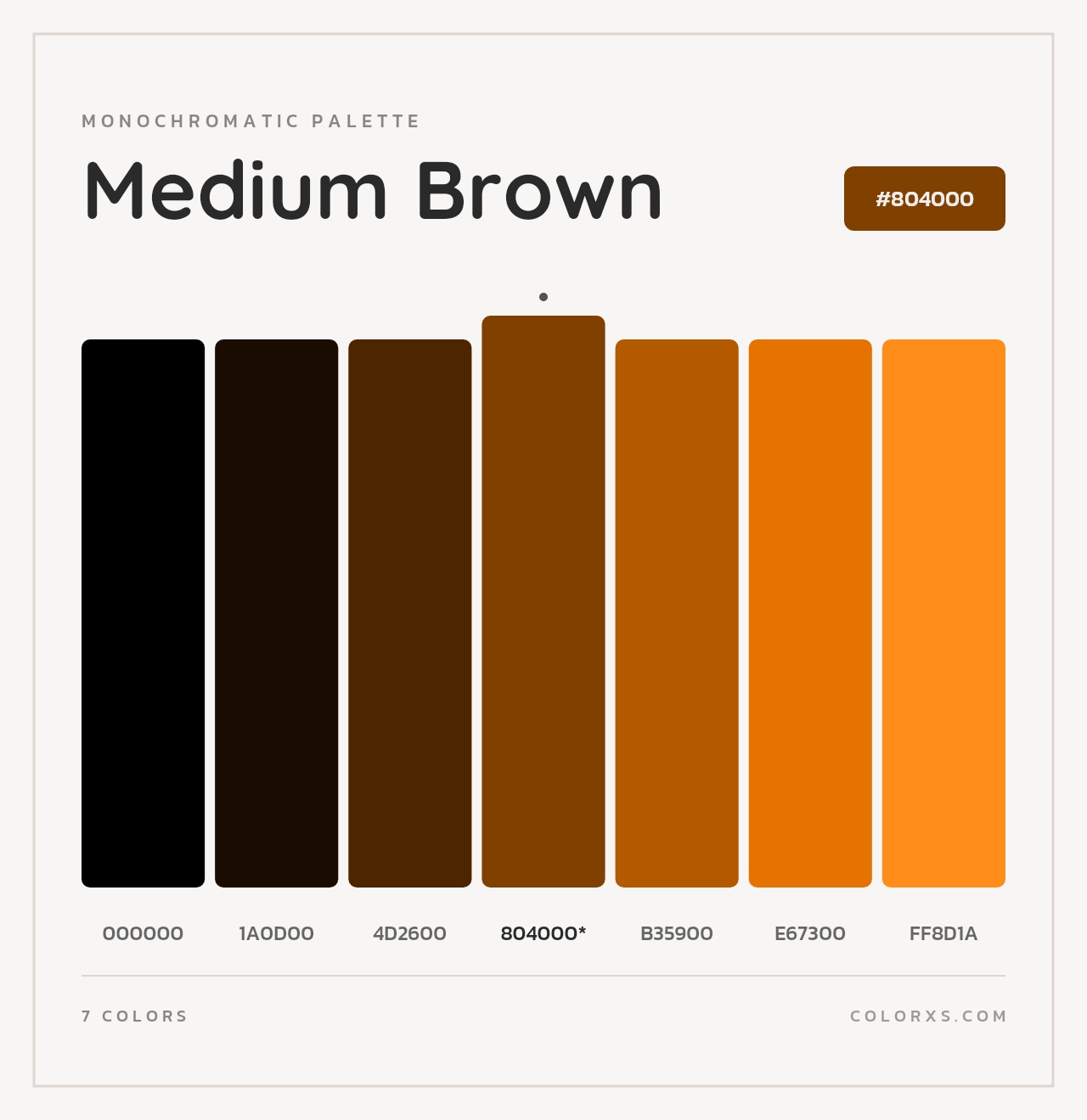 Medium Brown - Monochromatic Color Palette