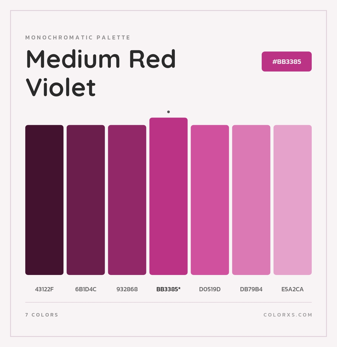 Medium Red Violet - Monochromatic Color Palette