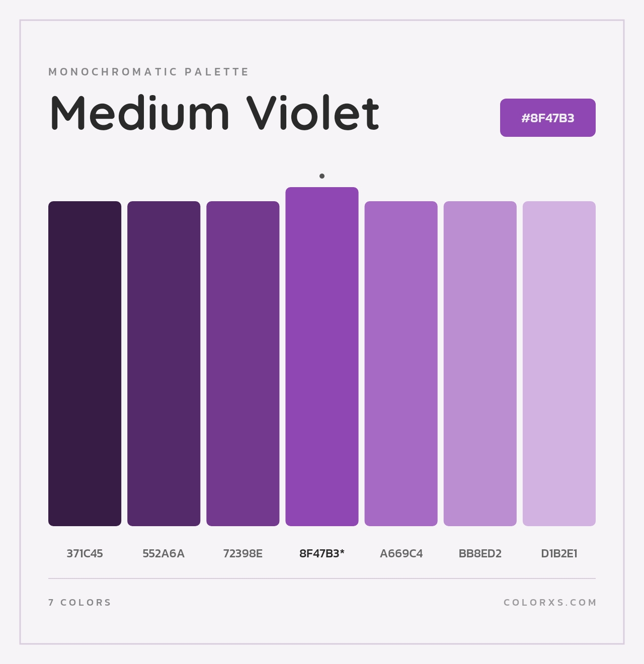 Medium Violet - Monochromatic Color Palette
