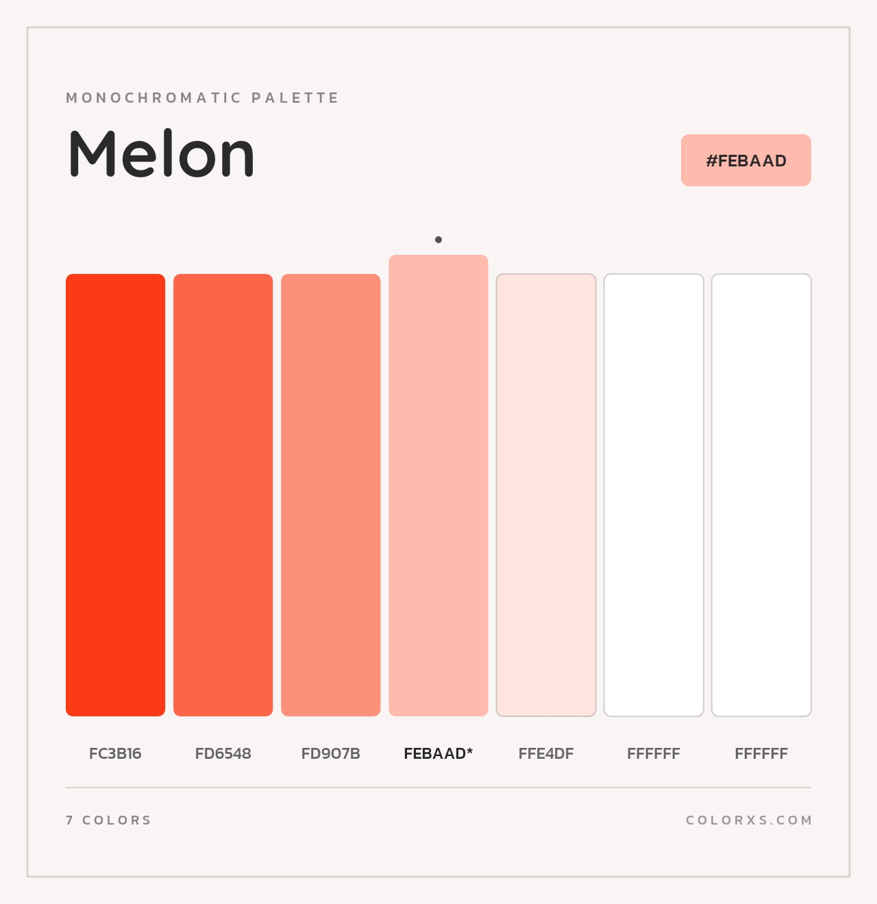Melon - Monochromatic Color Palette