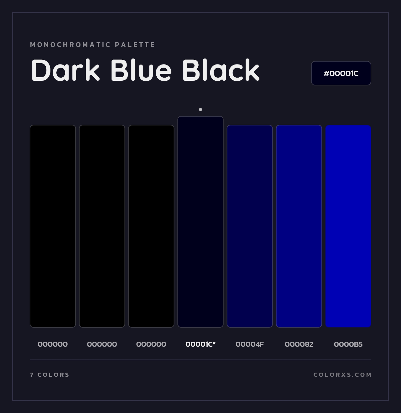 Dark Blue Black - Monochromatic Color Palette