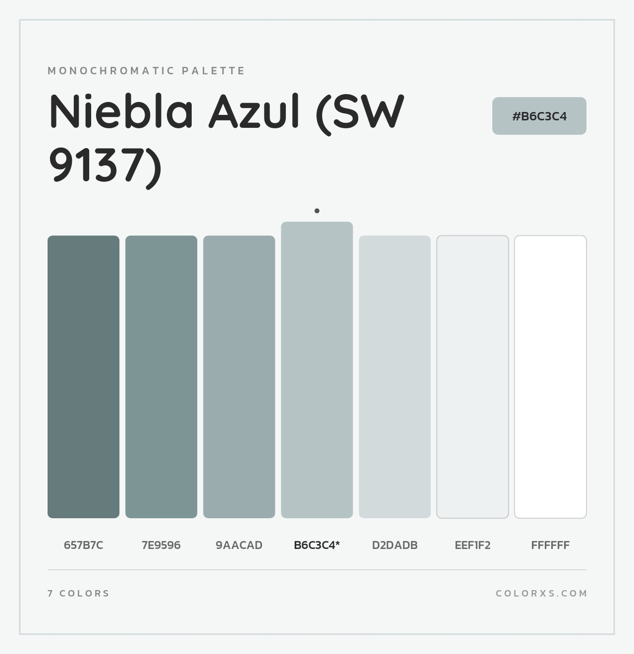 Niebla Azul (SW 9137) - Monochromatic Color Palette