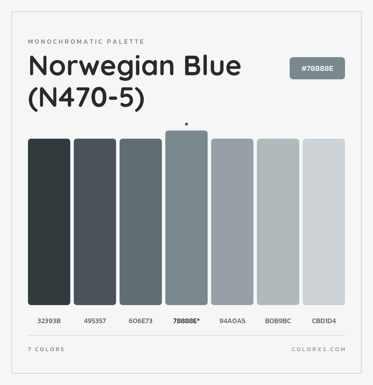 Norwegian Blue (N470-5) - Monochromatic Color Palette